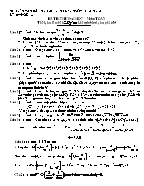 Đề thi thử đại học môn Toán (Đề 3)